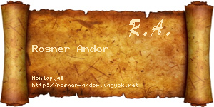 Rosner Andor névjegykártya