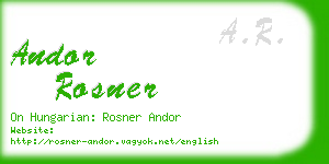 andor rosner business card